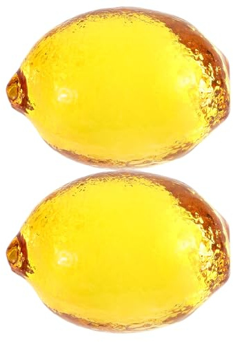 DECHOUS 2pezzi Statuine Cristallo Ornamenti di Frutta in Vetro Realistici Decorazioni Primaverili per Casa Riempitivi per Ciotole da Bancone