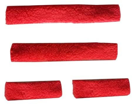 kowaku Copricavezza per Cavalli con Imbottitura Morbida, Set Copri Naso E Guance, Accessorio Protettivo, Materiale Peluche, Adatto per, Rosso