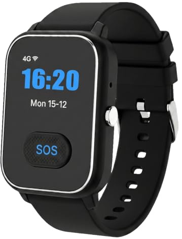 KUUS. S4 Notruf Uhr mit Sturzerkennung - Notrufknopf für Senioren - GPS Tracker Senioren mit Ortung. Senioren Smartwatch mit SIM Karte ohne Handy - Demenz Uhr Hilfsmittel Notfallarmband Erwachsene