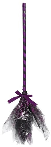 TOPBATHY Escoba de Halloween Púrpura con Diseño Desmontable y Fácil Almacenamiento, Decoración Mágica para Fiestas y Disfraces Infantiles