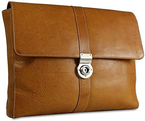 LEONHARD HEYDEN Aktenmappe mit Laptopfach Bergamo Conference Briefcase Light Brown braun