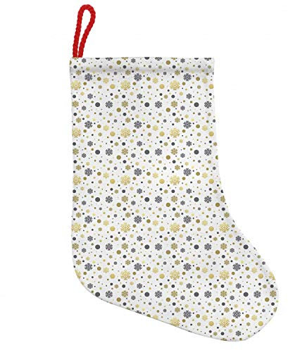 ABAKUHAUS Weihnachten Hängende Nikolausstiefel Weihnachtssocken, Snowy-Winter, Weihnachtsstrumpf zum Aufhängen, 25x35cm, Grau, Gelb, Weiß