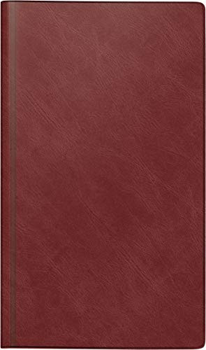 rido/idé 7025012291 Buchkalender Reisemerker, 1 Seite = 1 Tag, 113 x 195 mm, Schaumfolien-Einband Catana weinrot, Kalendarium 2021