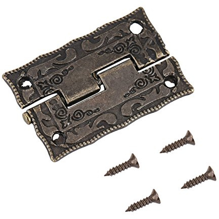 10Pcs 0 ° -270 ° Scharniere Schrank Schmuckschatulle Universelle Türmöbel Holzgehäuse Zubehör Eisen Antik Bronze Riegel Teile (1,42 x 0,91 in)