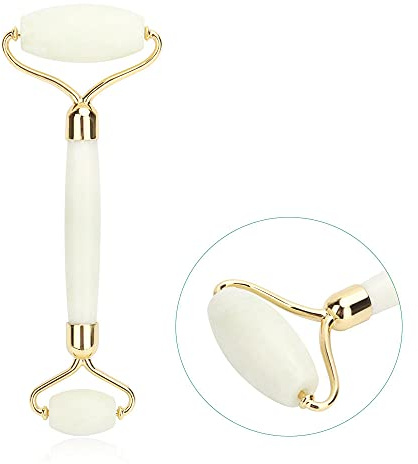 Rouleau de massage du visage Jade rouleau double têtes de jade pierre-3