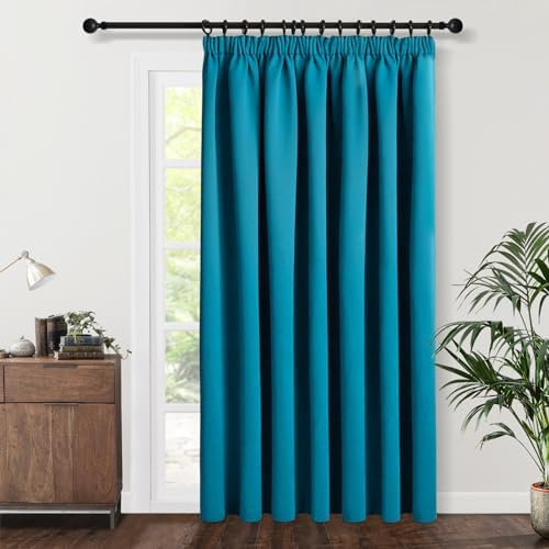 Topfinel Teal Curtains, Living Room & Bedroom, W228 x L228 CM, 1 Panel, Blackout, Thermal Insulated, Soundproof