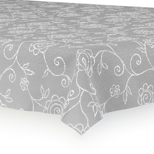 Miami Gartentischdecke Tischdecke Meterware Outdoortischdecke Campingtischdecke Mediterran Grau Eckig 90 x 90 cm Outdoor Camping