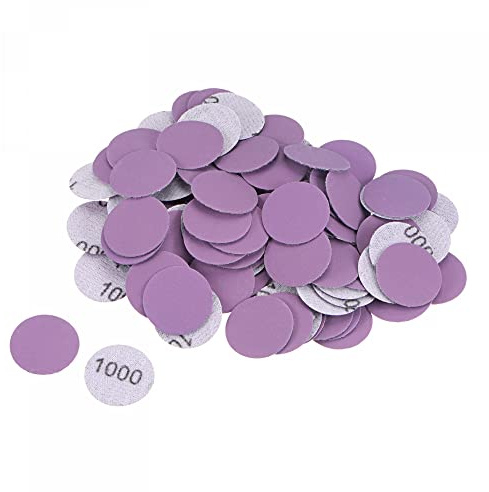 sourcing map 100Pcs 1-Inch Purple Sanding Discs 1000 Grits Hook and Loop Professional Aluminum Oxide Sand Paper Mini Size for Wood Metal Paint Finishing