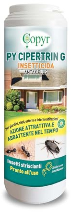 Copyr | PY Cipertrin G Antax Plus - Insetticida Microgranulare Pronto all'Uso contro Formiche e Altri Insetti Striscianti, Azione Abbattente, per Giardini Siepi Esterno e Interno -500gr