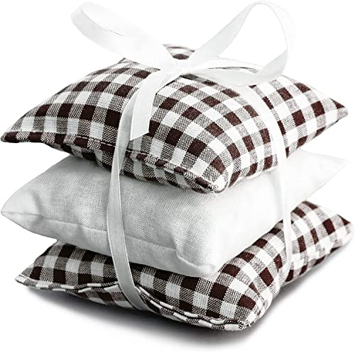 Anis Duftkissen Kräuterkissen 3er Set mit je 9x9cm - braun-weiß-weiß - 100% naturrein. Aniskissen