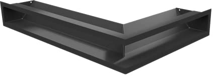 KRATKA Ventilationsgaller för eldstäder Vänster hörngaller med täckt luftintag 45 grader Pulverlackerat stål 60x40x9cm Svart