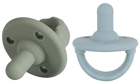 Schnuller 2er-Pack, Baby Soft Silicone Schnuller Für Babys von 0+ Monaten (Sage+Ether)