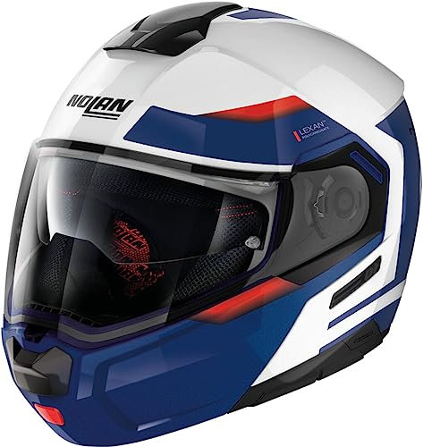 Nolan N90-3 Reflector N-Com Klapphelm (White/Blue/Red,M (58/59))