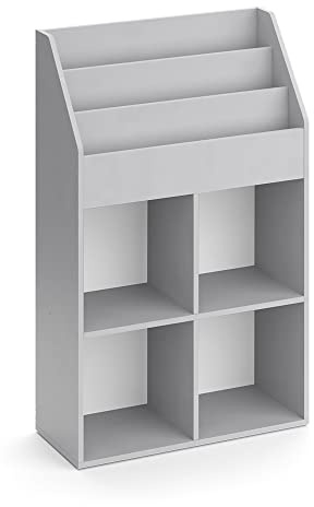 Vicco Kinderregal Luigi, Grau, 72 x 114.2 cm | zur Aufbewahrung von Spielzeug und Büchern kombinierbar