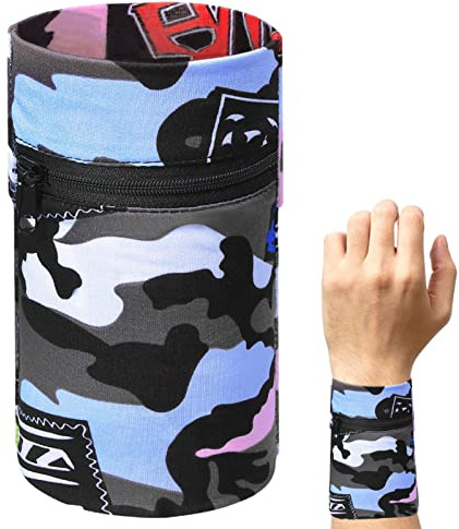 pologmase Handledsväska med dragkedja | Sports Wrist Sweatband Wrist Wallet Wristband Pocket – handledsväska för kvinnor och män handledsväska för löpning, vandring, jogging, resor