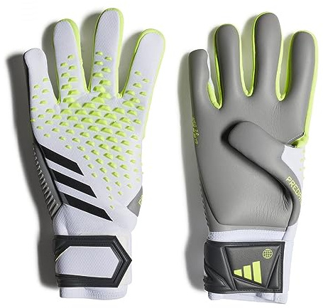 Adidas Unisex Goalkeeper Gloves (W/O Fingersave) Pred Gl Com, White/Lucid Lemon/Black, IA0881, 11-
