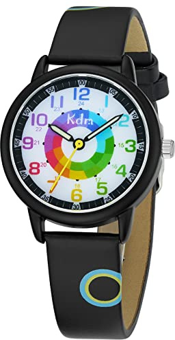 CIVO Barnklocka, flicka, pojke, barnarmbandsur analog kvartsur, inlärningsklocka, barnklocka, set, lärande armbandsur med titelövningar, barnklocka för flickor, lärande handledsklockor med