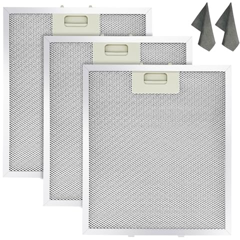 10.5x12 Inch W10169961A Range Hood Aluminum Mesh Filter Fit for Whirl-pool, Ik-ea, Kitchen-Aid, Jenn-Air Replace W10870878, W10875058, W10833076, W10169961, W11245983 by Fetechmate 3 Pack