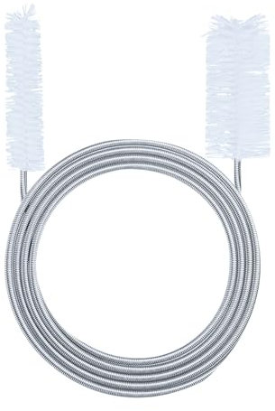 LFBEST Spazzola Flessibile per la Pulizia (Doppia Testa), Spazzola per Pulizia Frigorifero Doppio in Acciaio Inox per Pulizia Frigorifero Spazzola per Sbloccare Tubi con Foro di Scarico Stretto