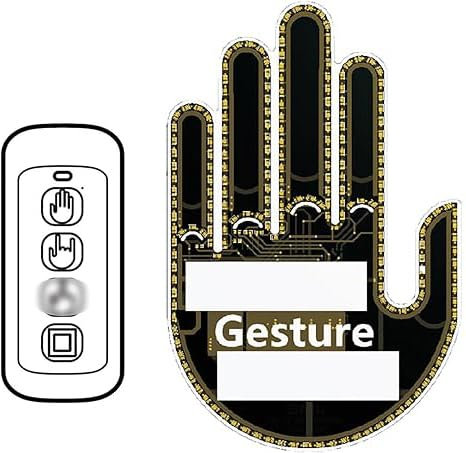 Unifizz Lumière gestuelle avec télécommande pour voiture, camion, voiture, nouveau panneau lumineux LED amusant avec télécommande, gadgets de voiture et panneaux de signalisation routière (0,44 mA)