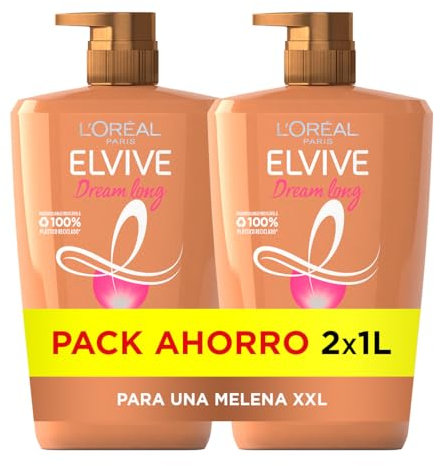 L'Oréal Paris Elvive Dream Long Pack 2 Champú Reconstructor para Pelo Largo y Dañado 1 L