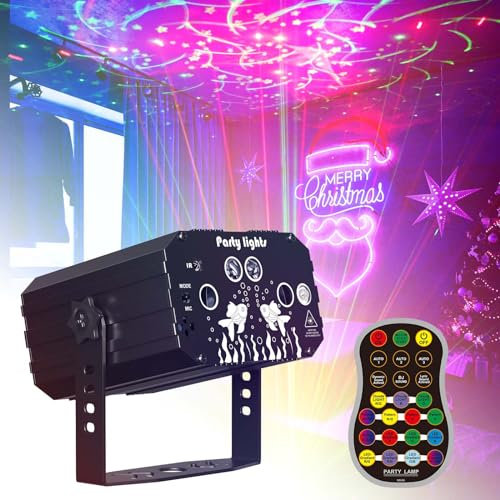 Lamptobe Disco Party Lights, 360°Rotation Sound Activated Strobe Lights Stage Effects for Home, USB Party Lights for Kids Birthday Karaoke KTV Bar Indoor Projector, 61 Patterns with Remote Control