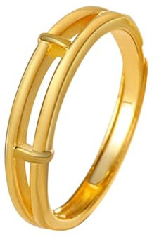 AMDXD Echte Goldschmuck Ring 18K Gelbgold 750, Knot Verlobungsring, Herren Partnerringe Au750 Gold Freundschaftsringe