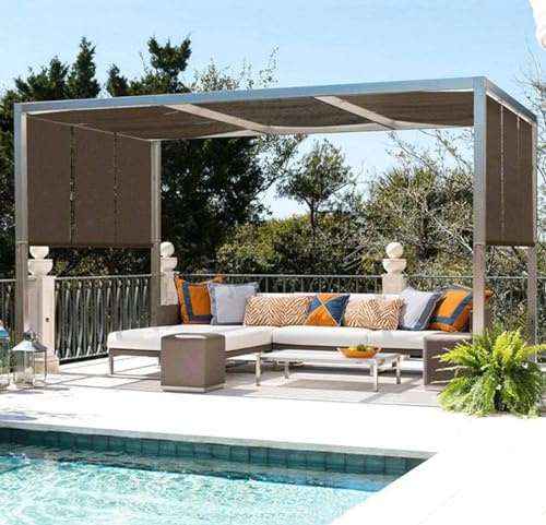Jardin Toile d'ombrage 3x4 Pergola Filet Ombrage Filet Anti Chaleur 90-95% UV Résistant Aux Voile Dombrage Rectangulaire Plantes Jardin Fleurs Serre Grange Chenil Toit Couvre,brown-3x5m