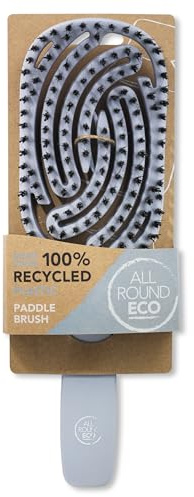 All Round Eco, Paddle Brosse à cheveux ventilée multi-touffetée en plastique 100% recyclé Bleu