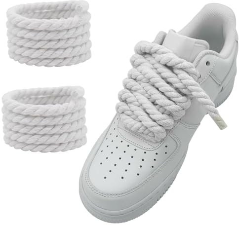VURYAPI Cordones Gordos para Air Force 1, 140cm Cordón Cuerda Anchos Gruesa Grandes de Zapatos para Zapatillas, Big Rope Laces Torcidos de Algodón