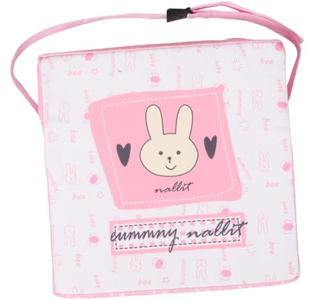 Tisch Sitzerhöhung für Kinder mit Rückenlehne, Rosa | Polyester, Dicke Polsterung, Cartoon Form, für Esszimmerstuhl, Küche und Mahlzeiten