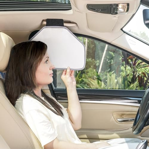 TFY Pare-Soleil de fenêtre latérale pour poignées de Toit de Voiture – Éblouissement du Soleil et Blocage de la Chaleur pour conducteur ou Passager, réduit l'éblouissement des fenêtres latérales,