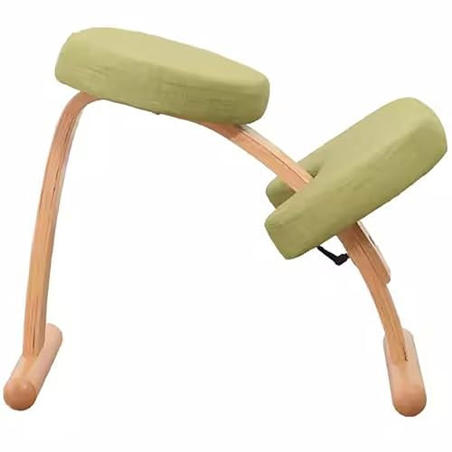 LULUMAIC Schreibtisch-Kniestühle Ergonomischer Kniestuhl für das Heimbüro – Bürostuhl mit Holz- und Leinenkissen, Stuhl mit aufrechter Haltung zur Linderung von Nackenschmerzen und zur Verbesserung
