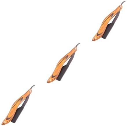 FOMIYES 3 Piezas Afeitadora Plegable Pararse Cuerpo Cera Barba Cortadoras De Cabello Para Hombres Equipo Cepillo Secador De Pelo Cortador De Pelo Hoja Única Derecho Madera
