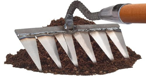 Rastrello Giardino,Rastrello Da Giardino In Acciaio Al Manganese Di Alta Qualità,4/5/6/7 Denti, Rastrello Da Giardino, Zappa Diserbo Rastrello, Versatile Ed Efficiente Per Lavori Di Giardinaggio
