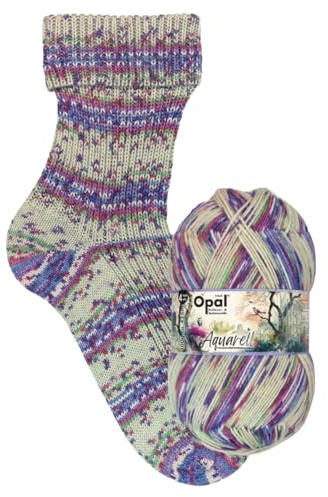 Opal Aquarell (425m) 4-fädiges Garn - Wollmischung, zum Stricken von warmen Socken mit einzigartigen Farbmustern, 11533, 1 x 100g