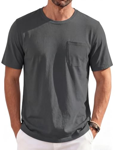 TACVASEN Men's T-Shirts UPF 50+ Moisture Wicking Cotton Tshirt Crew Neck Cooling UV Sun Protection Casual Tee Shirt