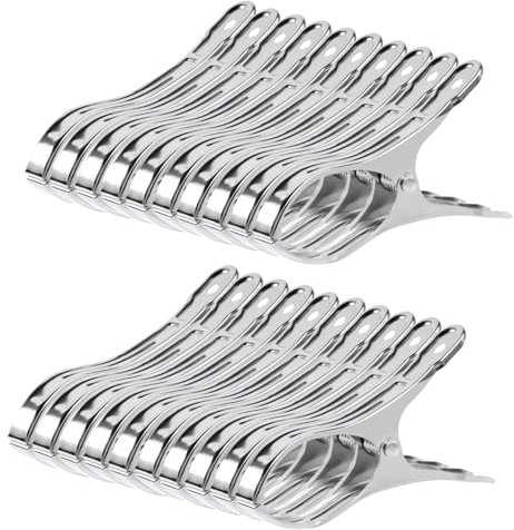 20 Pz Mollettoni Telo Mare, Molletta Grande, Mollette per Asciugamani da Spiaggia, Mollette Acciaio inox, Clips Mollettoni per Asciugamani Spiaggia Telo da Spiaggias Lenzuola Vestiti Piumoni