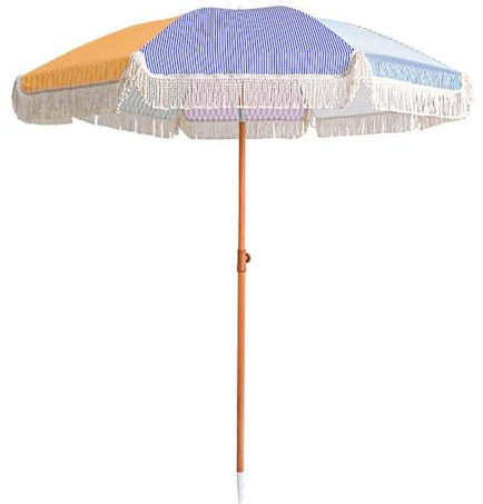 Ombrellone da Giardino 2.0M Orientabile con Palo Effetto Legno - Protezione UV 50+, Impermeabile E Portatile per Terrazzo, Piscina & Spiaggia