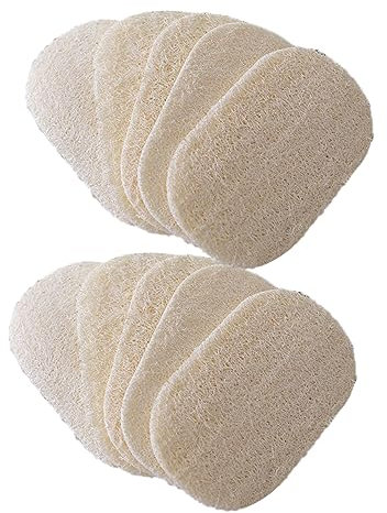 LIFKOME 10pcs Natural Loofah Dish Washing Loofah Kitchen Cleaning Sponge Bowl Washing Tools Sponge for Kitchenware Cleaning Brush Use in Kitchen Dishwashing