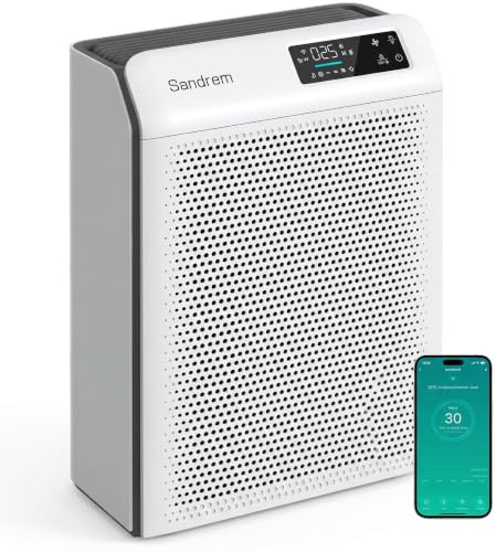 Smart Air Purifier for Allergies, Hay Fever & Pets, CADR 300m³/h Air Cleaner for Home & Bedroom up to 430 sq ft, H13 HEPA Filter, APP Control, PM2.5 Sensor, UV-C & Ioniser