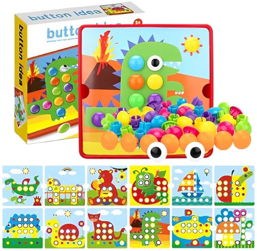 DxxD Steckspiel ab 2, Montessori Spielzeug ab 3 4 Jahre Mosaik Steckspiel Kinder, Kinderspiele zum Lernen von Farben, kinderspielzeug Motorikspielzeug Geschenke Lernspiele für 2 jährige Jungen Mädchen