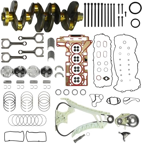 N20 N26 2.0T Rebuild Overhaul Kit with Crankshaft & Timing Chain Kit Piston(10:1) & Con-Rods & Bearing Set Fit For BMW 328i 428i 528i X3 28i/28ix X5 28ix 2.0T High Output 2009-2018