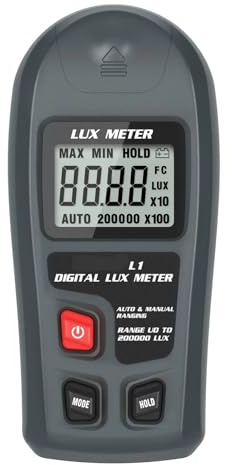 luxmetro digitale, Misuratore Di Luce L1, Luminosità Digitale Portatile, Lux LCD 0-200.000 Lux/Fc, Luxmetro Tascabile, Fotometro For La Coltivazione Piante per Case Agricoltura Magazzini