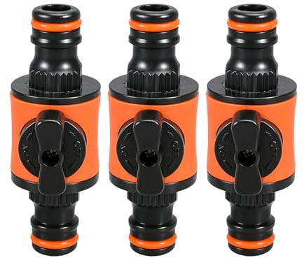 EVBOTGEE Lot de 3 raccords de tuyau d'arrosage, vanne de tuyau d'eau, connecteur rapide, raccord de tuyau avec valve de régulation, connecteur de tuyau d'arrosage, raccord de tuyau pour jardin et