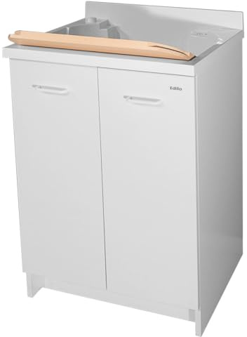 Montegrappa Mobile Lavatoio 60x50x85cm 2 Ante ASSE in Legno Edilla Bianco