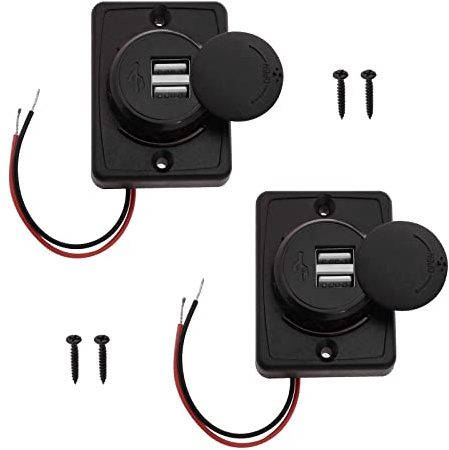 2 Pcs 3.1 A Voiture Double Prise USB Câble De Chargeur Adaptateur 2 Ports 12v Charge Panneau De Chargement Connecteur