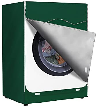AlaSou Washing Machine Cover/Front Load Washer Protection for Home Laundry,Universal Fit for Most Front Loading Washers and Dryers(Green,L)