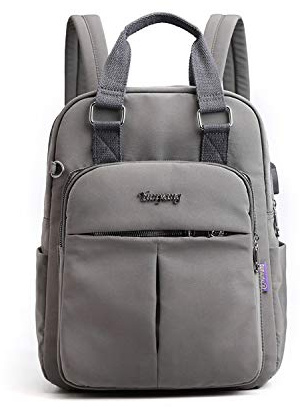 FANDARE Laptop ryggsäck handväska skolväskor med USB tonåring skolväska fritid pojkar flickor resväskor Daypacks kvinnor för utomhus campus casual vattentät nylon, Mörkgrå, L, Skolväska
