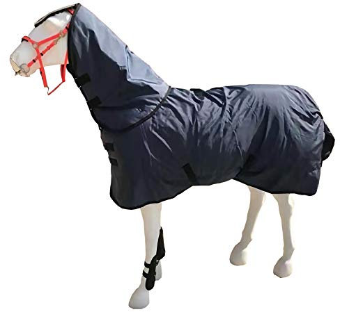 MaJu 600D Sogar Hals Winter Dicken Pferdeteppich 250G Gepolsterte Baumwolle Atmungsaktiv Warm Wasserdicht(Size:145cm)